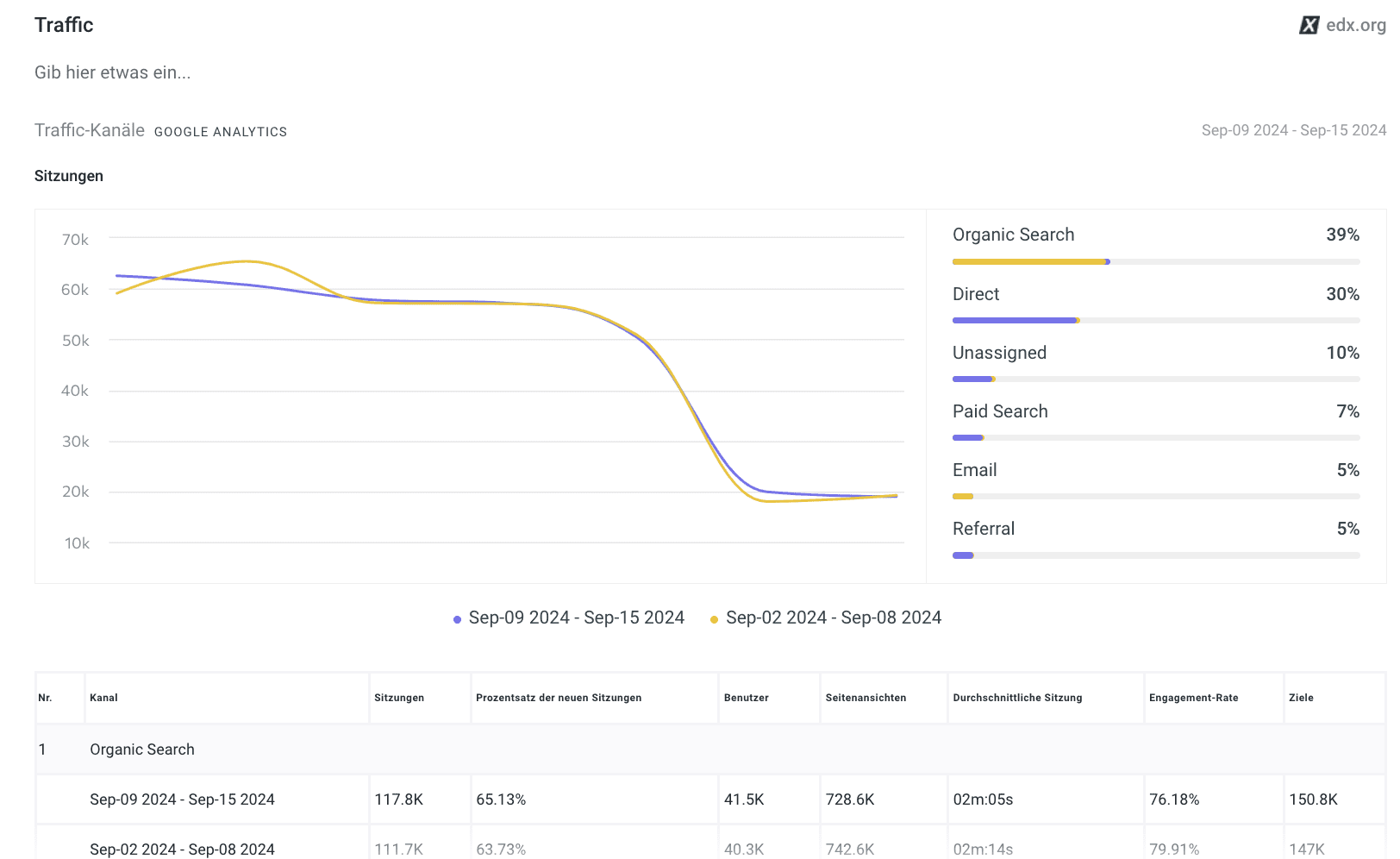 Verkehrsbericht im SE Ranking