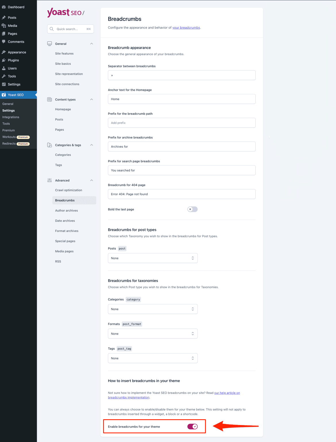 Yoast-Plugin-Breadcrumb-Einstellungen
