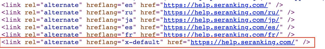 x-default hreflang-Attribut