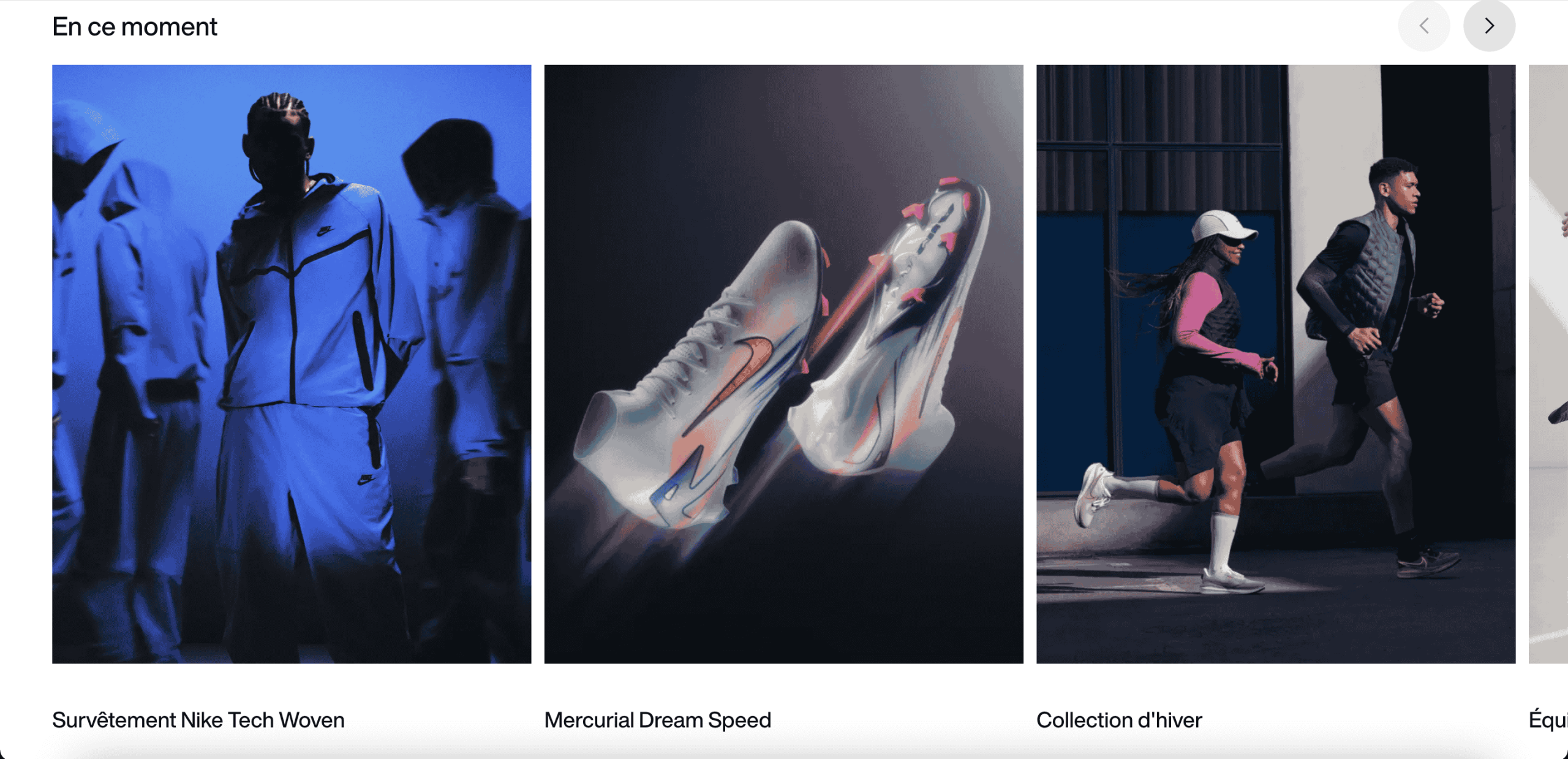 Nikes Website für französischsprachige Nutzer