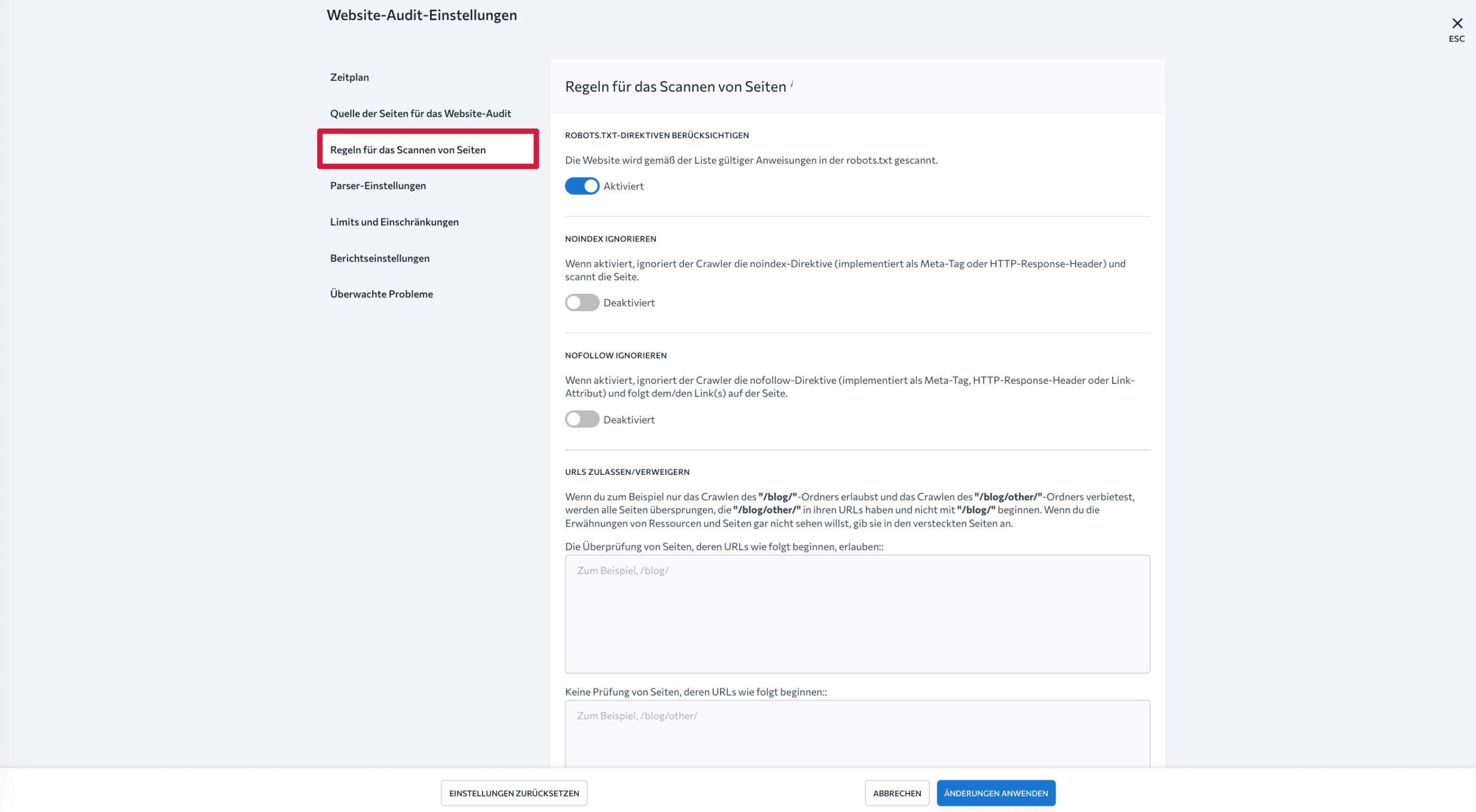 Audit-Scan-Regeln