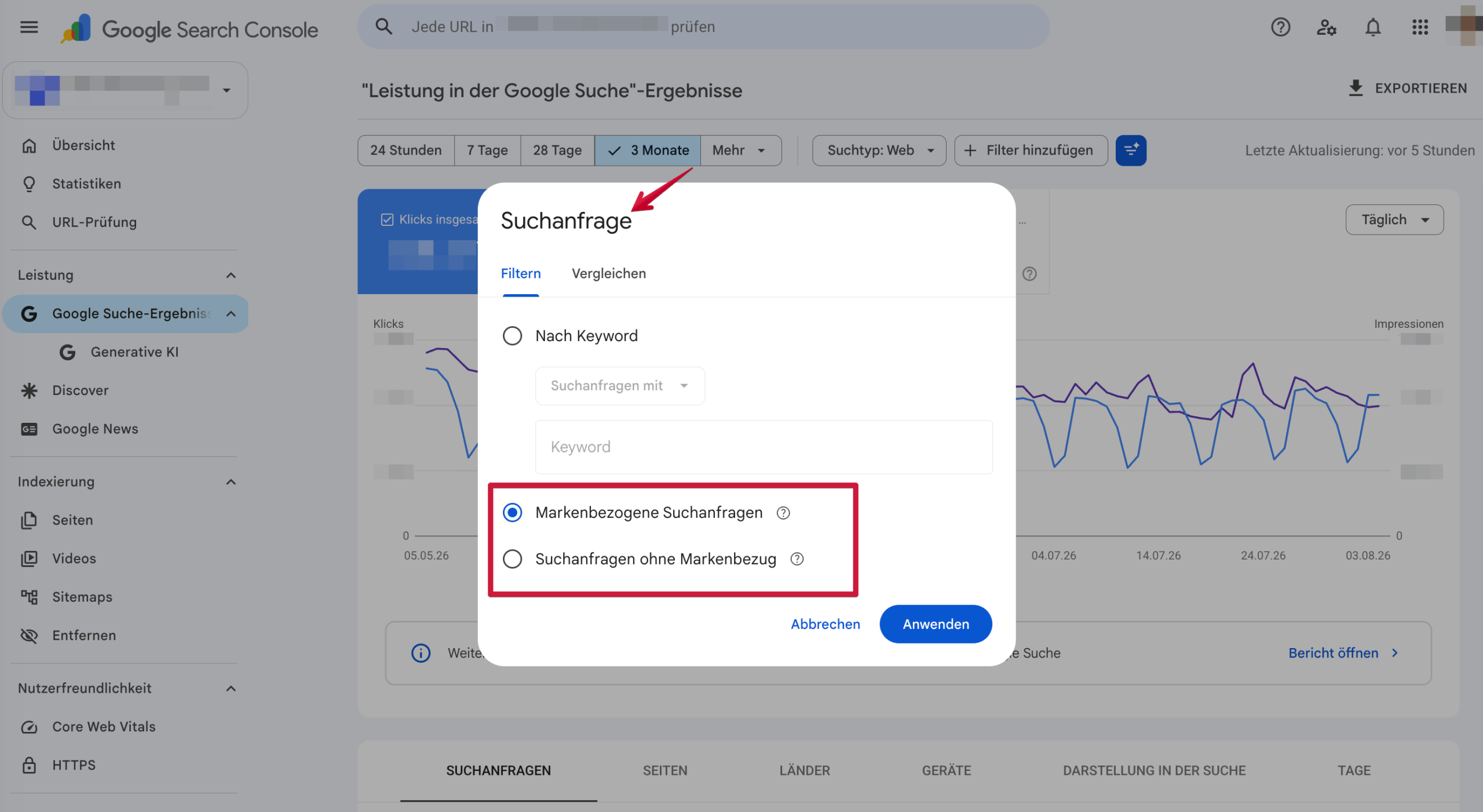 Brand- und Non-Brand-Suchanfragen in der GSC prüfen Brand- und Non-Brand-Suchanfragen in der Google Search Console