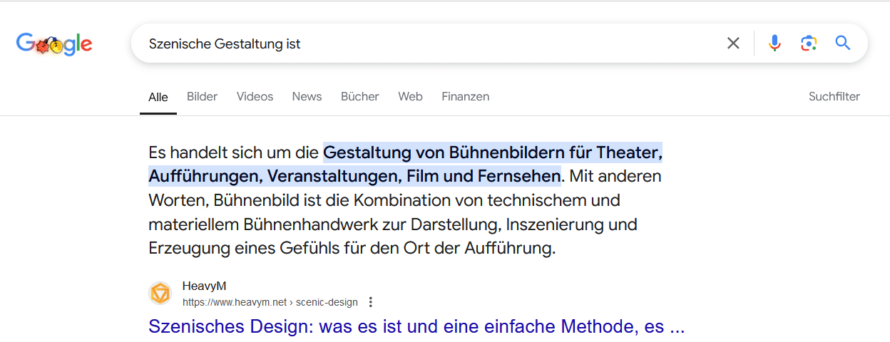 Beispiel für ein Featured-Snippet