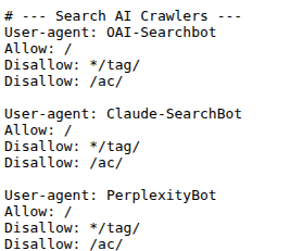 SE Ranking robots.txt blockiert bestimmte Unterverzeichnisse für KI-Crawler Die robots.txt-Datei von SE Ranking blockiert Unterverzeichnisse für KI-Crawler