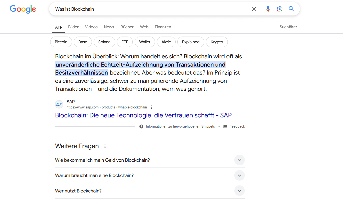 Google-Benutzeroberfläche