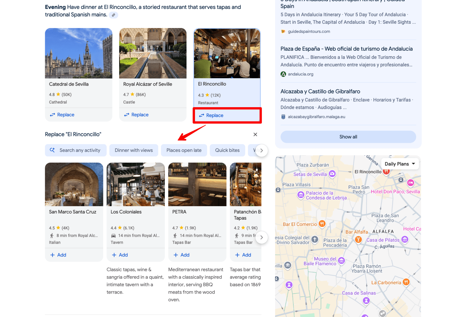 Ersetzen und Hinzufügen Buttons in AI Overviews