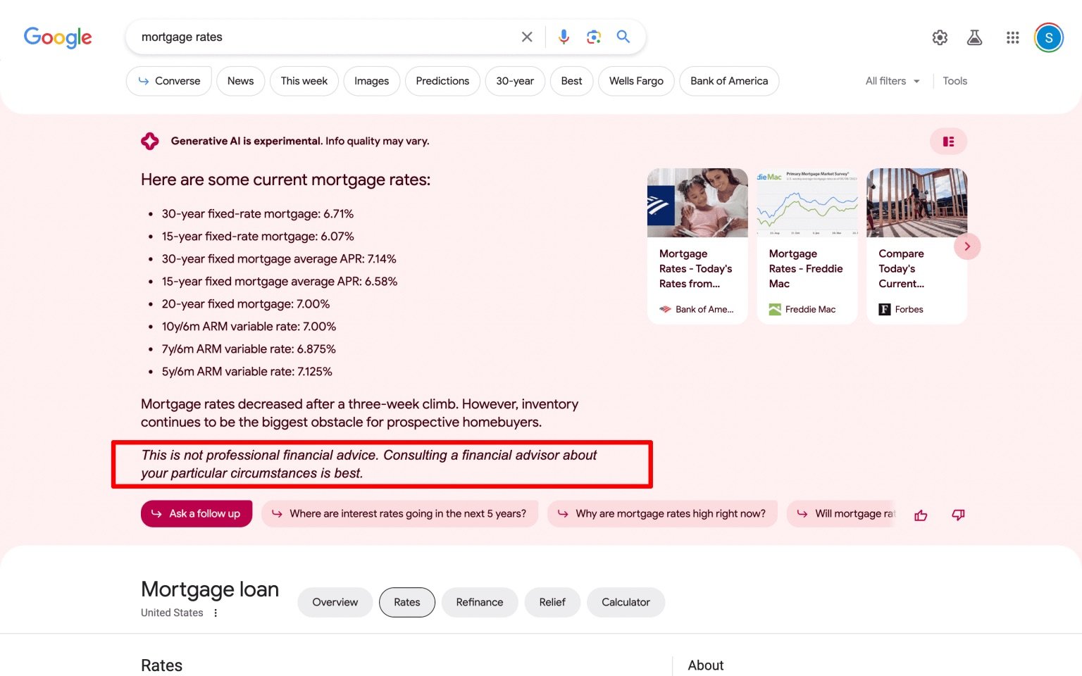 Haftungsausschlüsse für 'Your Money or Your Life' (YMYL) Anfragen in Google SGE
