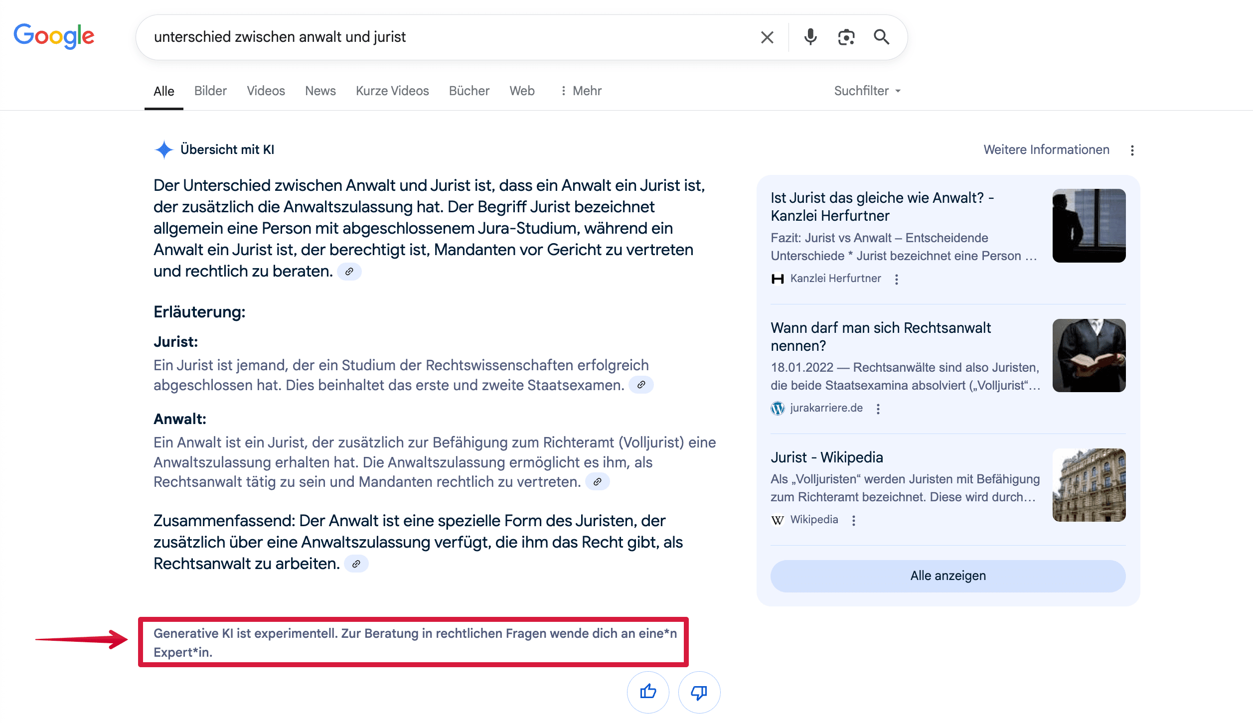 AIOs-Haftungsausschlüsse für YMYL (Your Money or Your Life) Anfragen