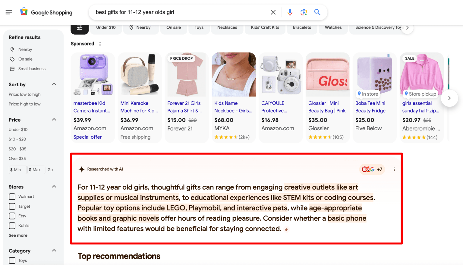 AI Overviews im Shopping-Tab