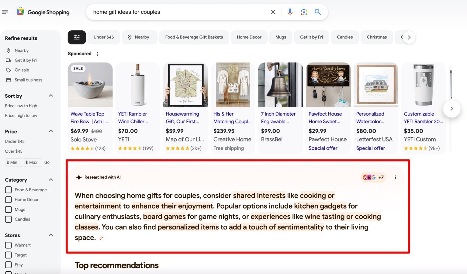 AI Overview-Funktion in Google Shopping