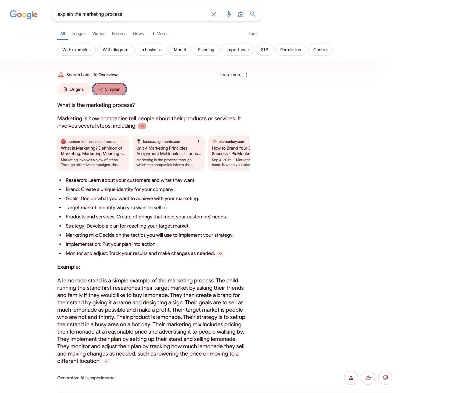 Original/Simpler-Option in AI Overviews