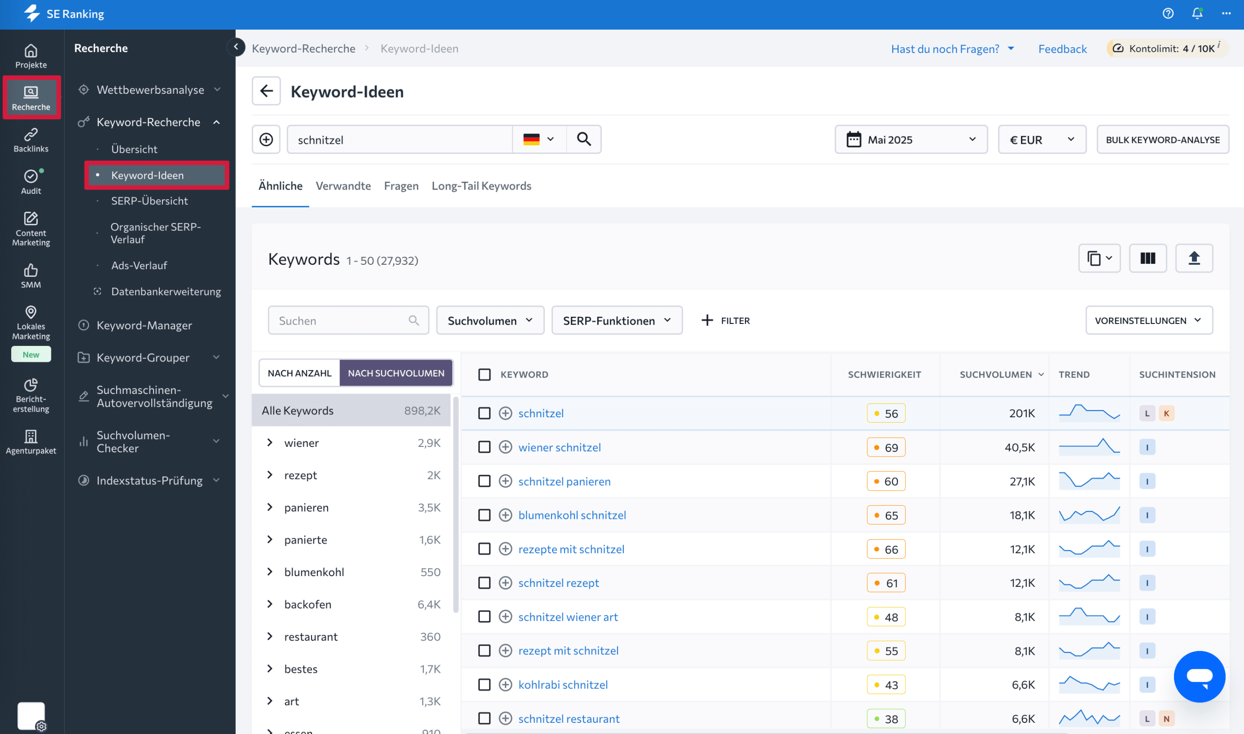 Keyword-Ideen-Tool