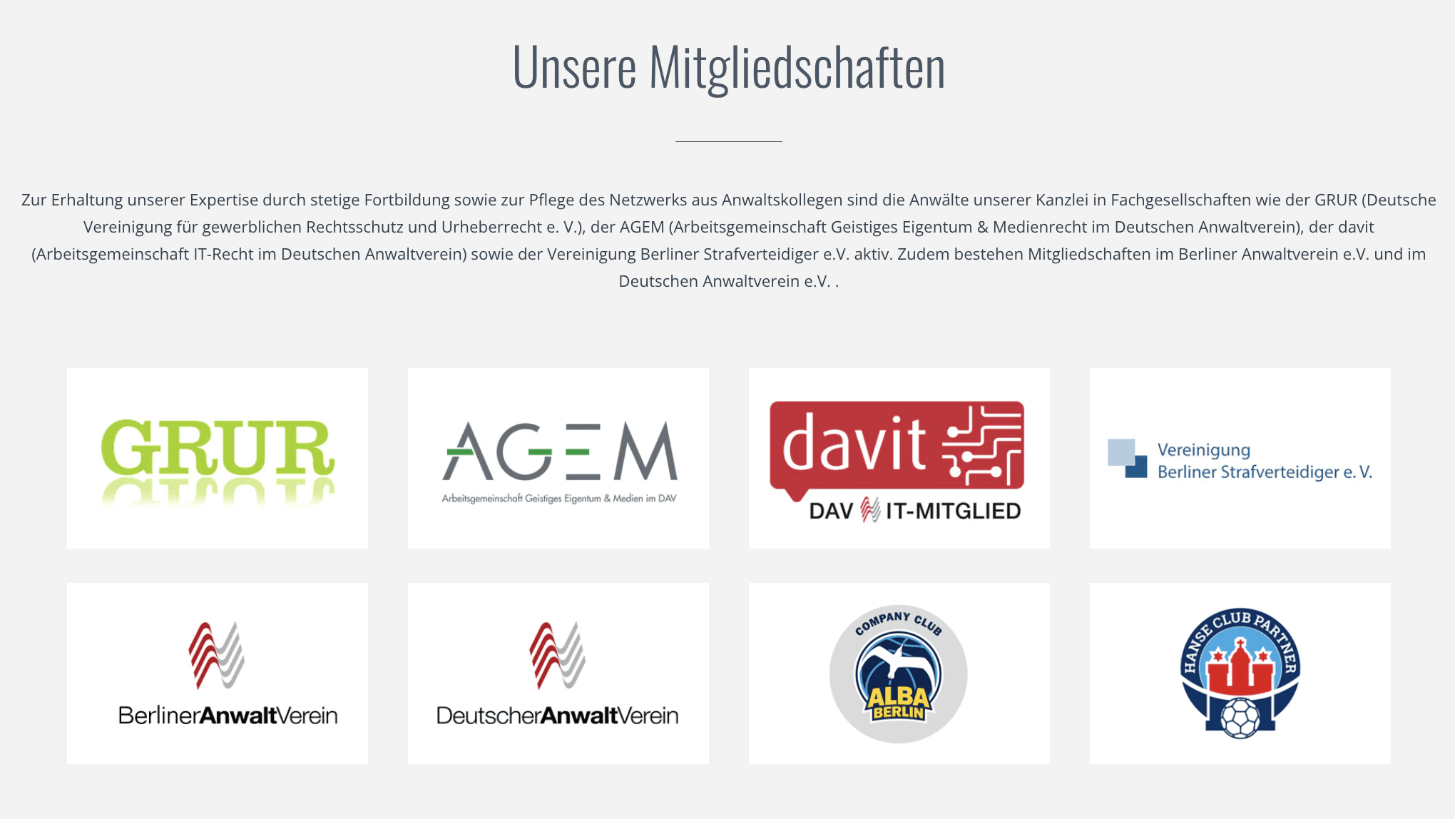 Mitgliedschaften der Kanzlei „BUSE HERZ GRUNST Rechtsanwälte“