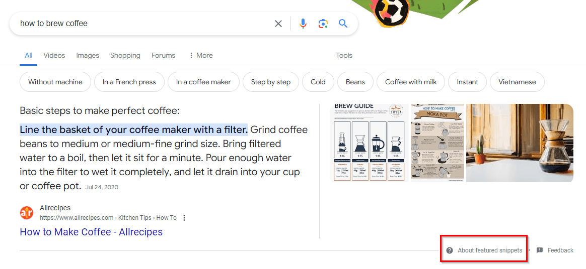 Beispiel für ein Featured SnippetEin Beispiel für ein Featured Snippet