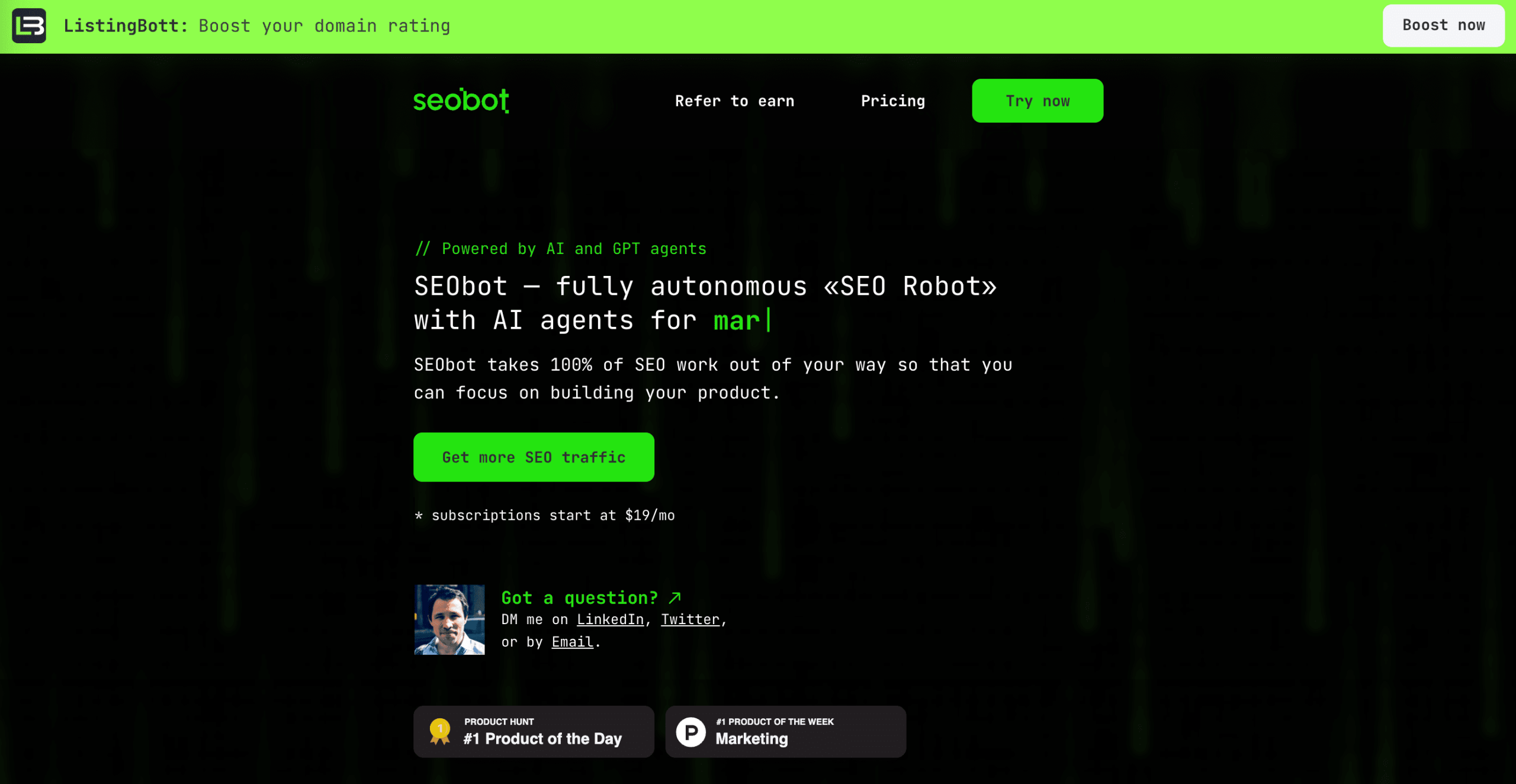 SEObot Startseite