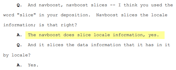 Die Standort-basierte Aufteilung im Navboost-System