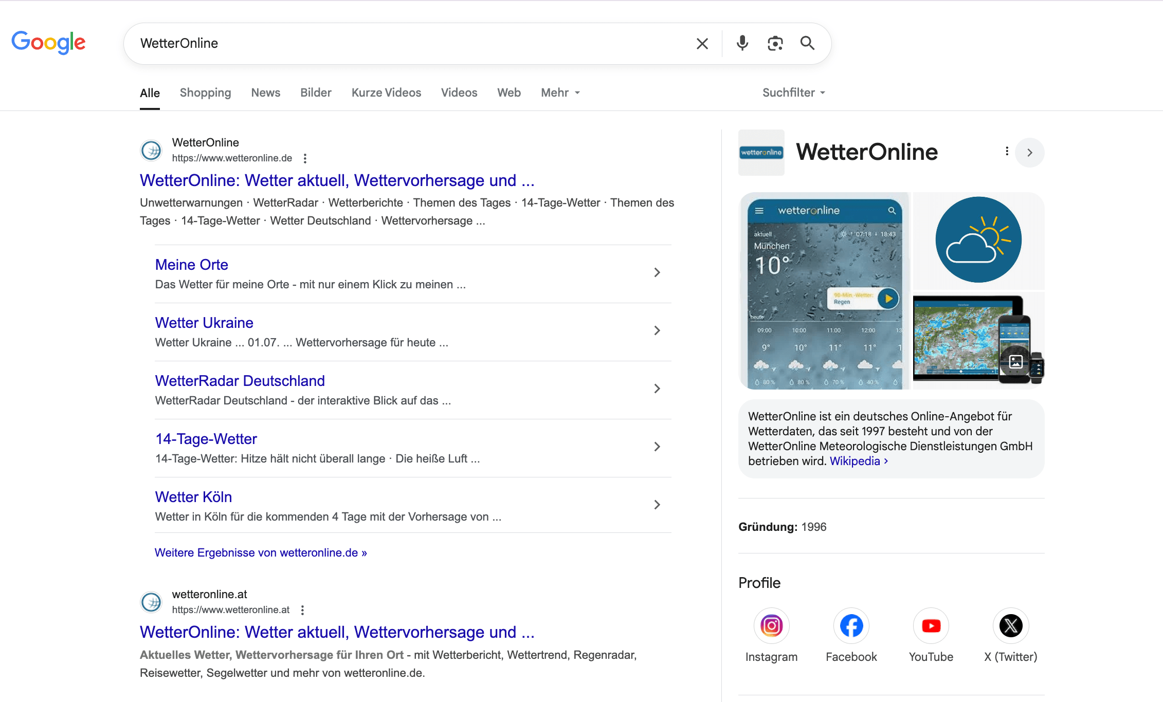 Googles Knowledge Graph in den Suchergebnissen