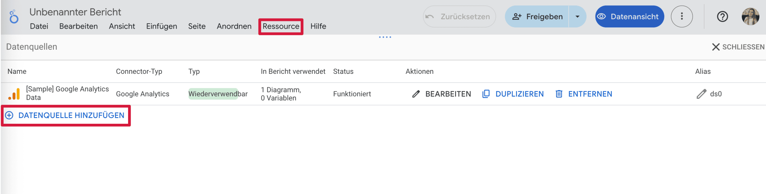 Daten über Connectors in Looker Studio hinzufügen
