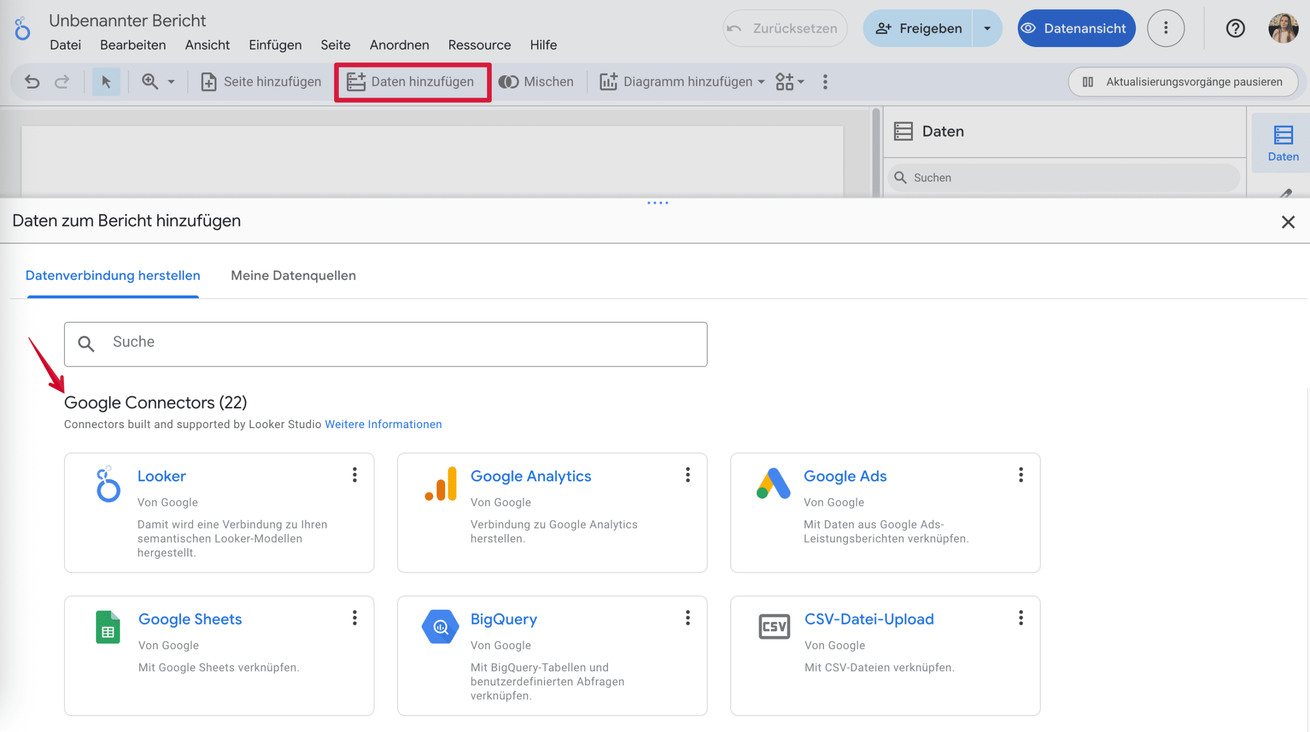 Google Connectors in Looker Studio