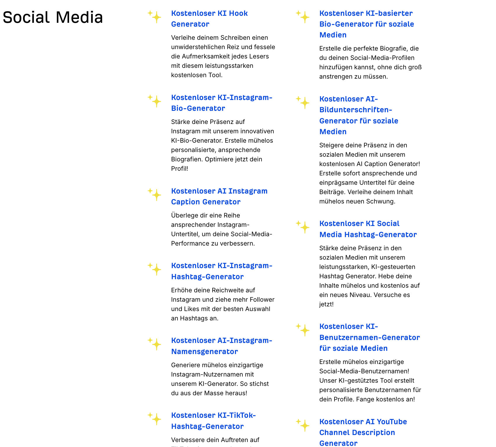 Kostenlose AI Social Media Tools von Ahrefs