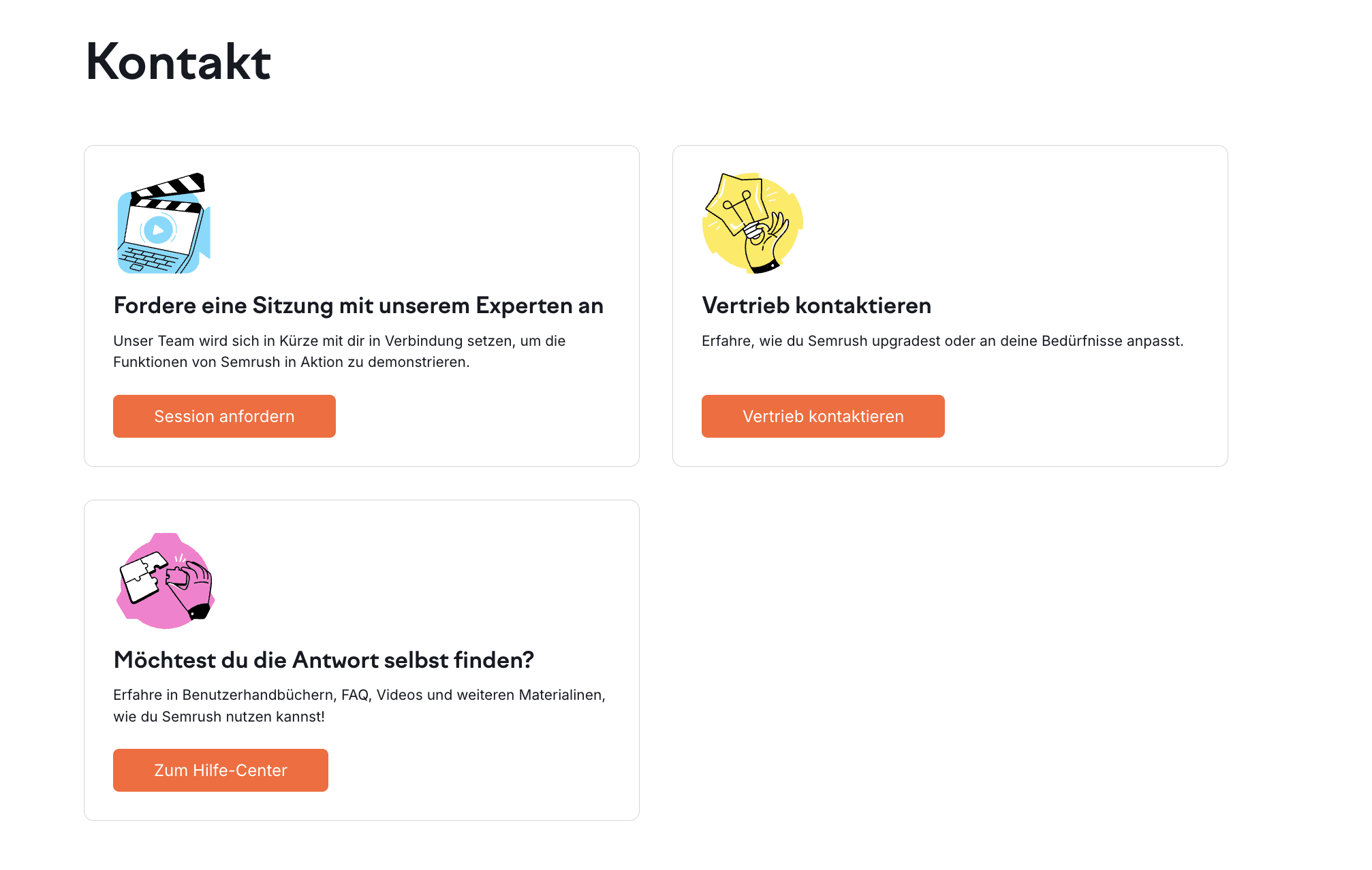 Support & Ressourcen von Semrush
