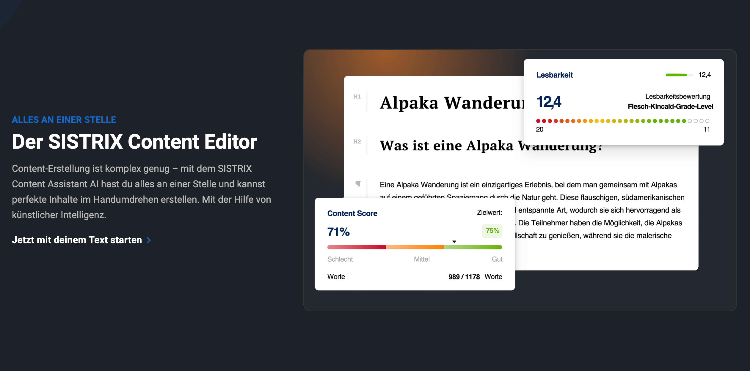 Content Editor von SISTRIX