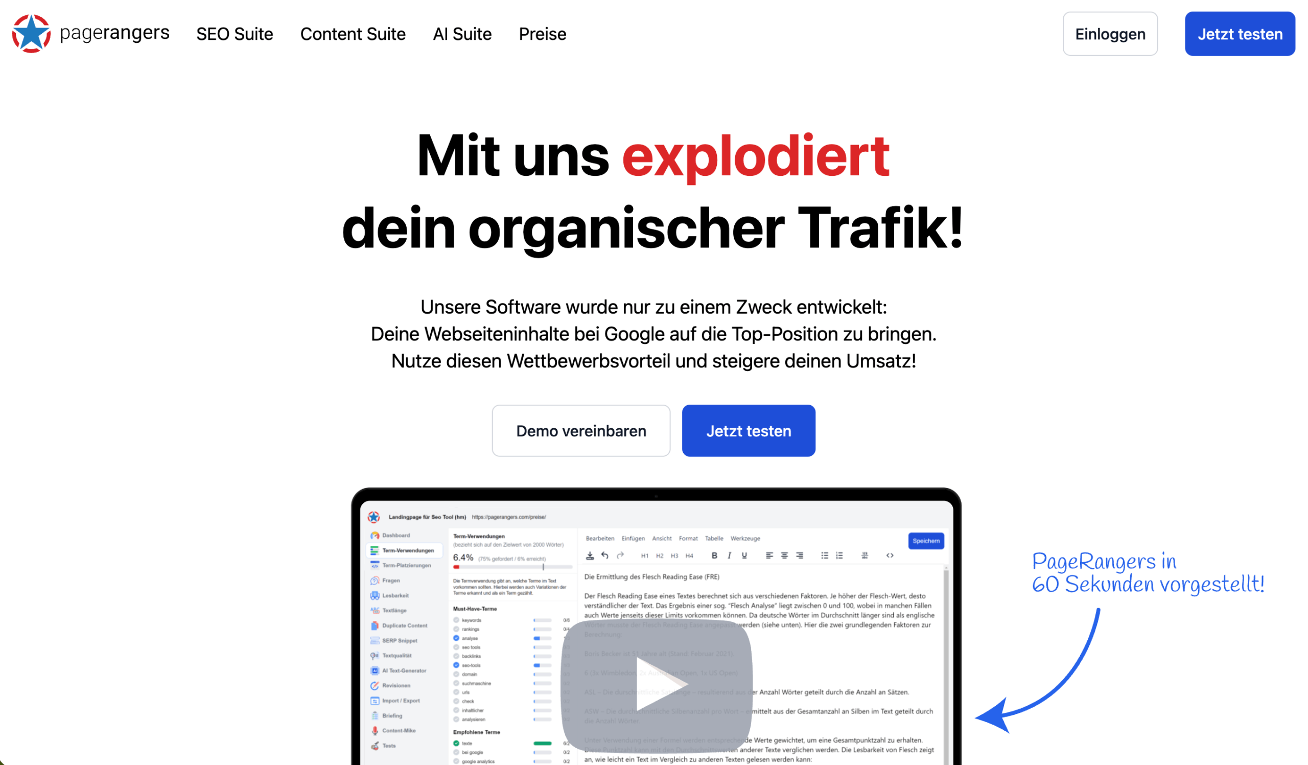 PageRangers Plattform PageRangers Startseite