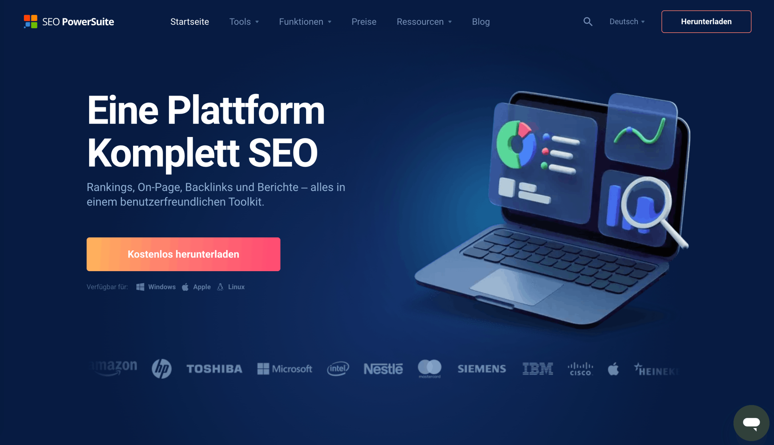 SEO PowerSuite Benutzeroberfläche SEO PowerSuite Website