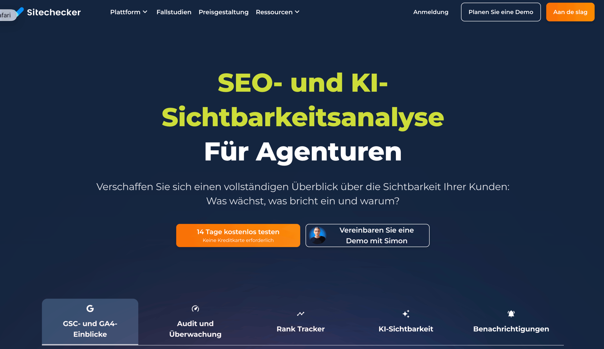 Sitechecker Startseite