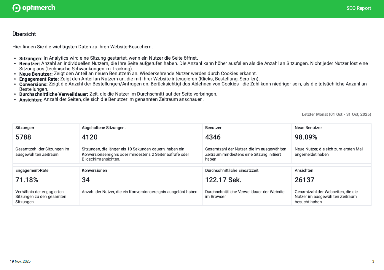 White-Label-SEO-Report von Optimerch White-Label-Report von Optimerch