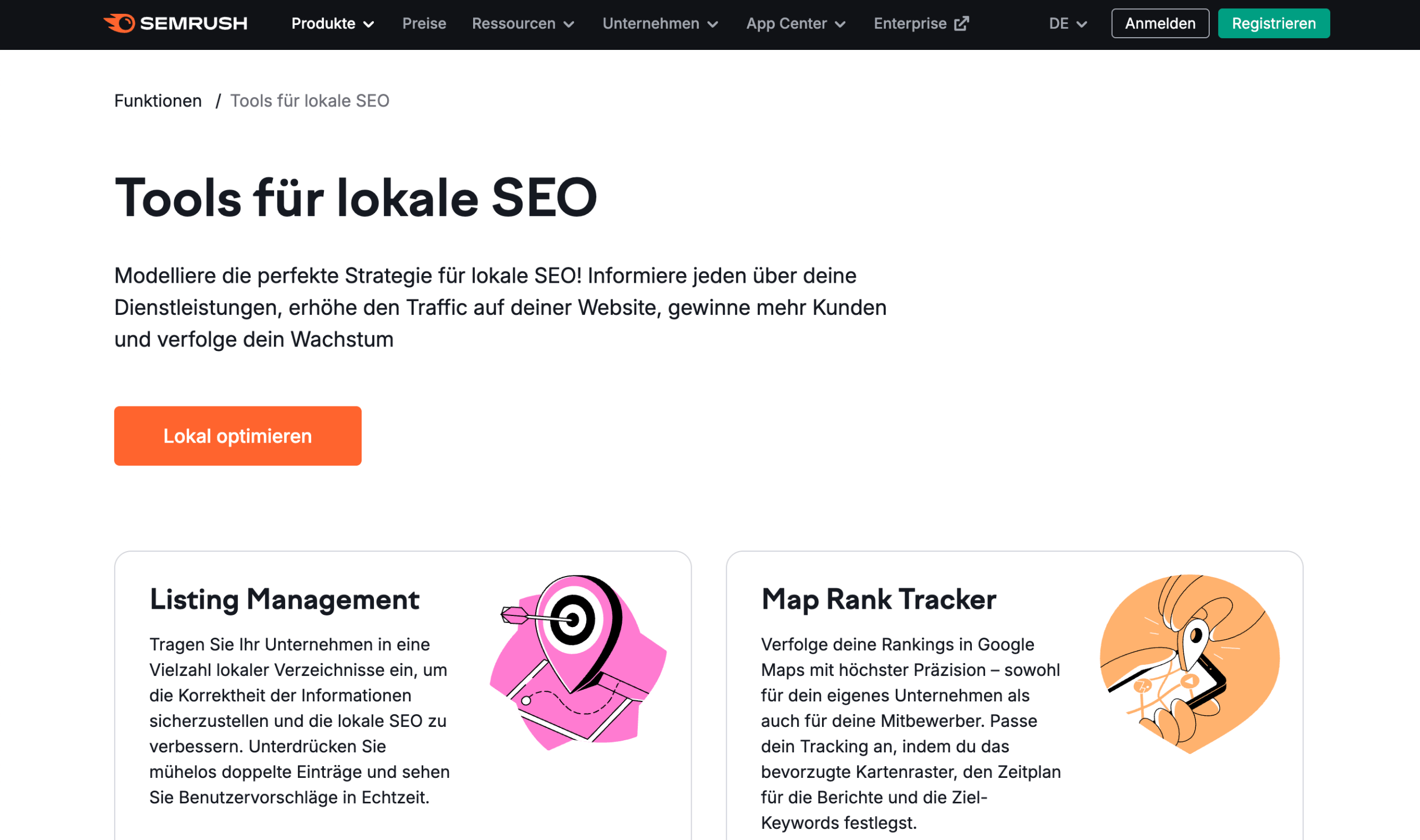 Tools für Local SEO von Semrush Semrush Tools für Local SEO