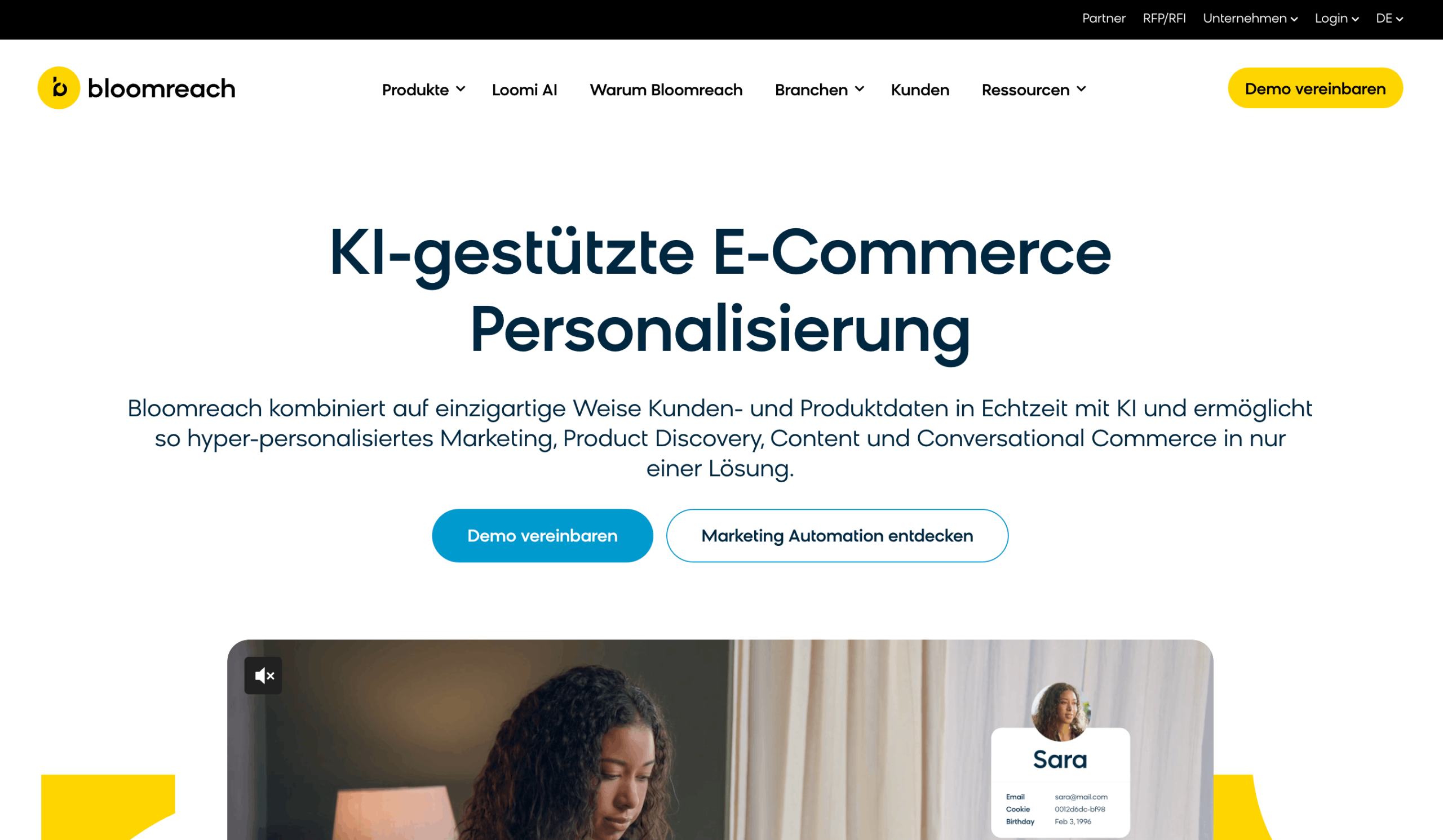Hauptseite von Bloomreach Startseite von Bloomreach