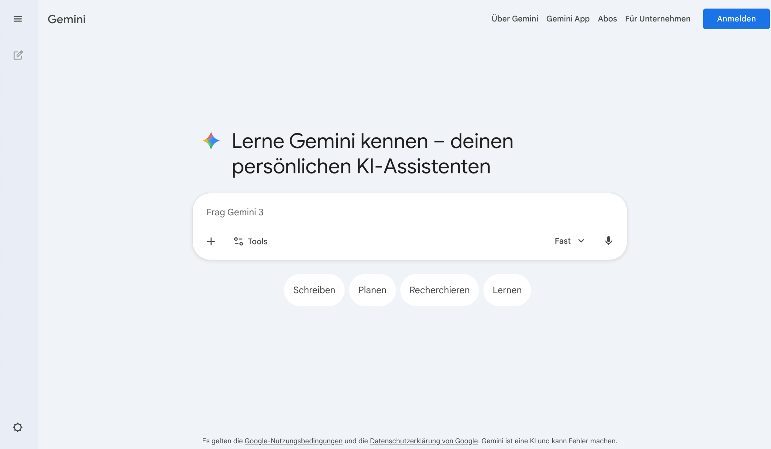 Hauptseite von Gemini Startseite von Gemini