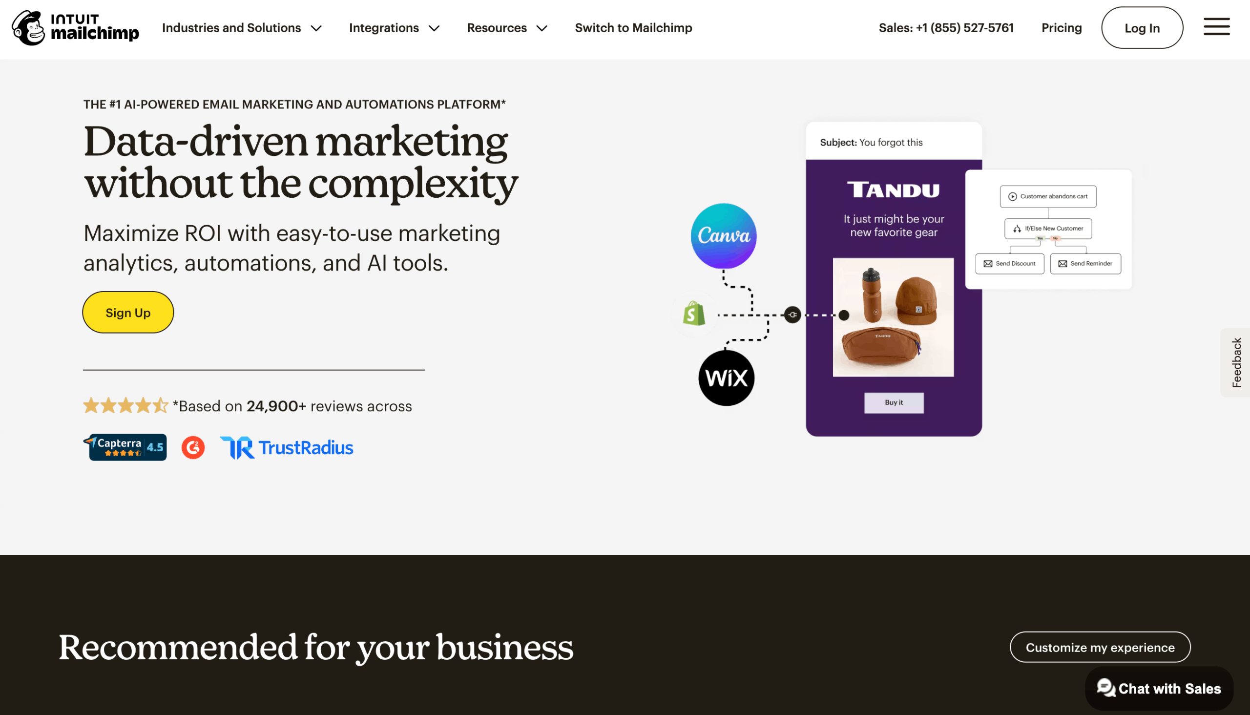 Hauptseite von Mailchimp Startseite von Mailchimp