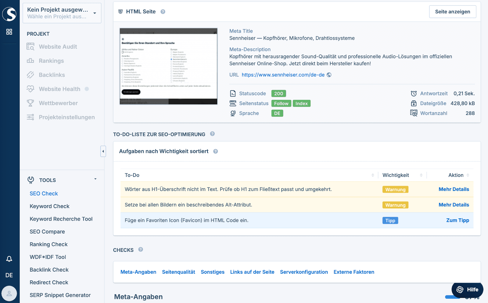 Priorisierte Fehlerliste mit konkreten Handlungsanweisungen Fehlerliste mit konkreten Handlungsanweisungen