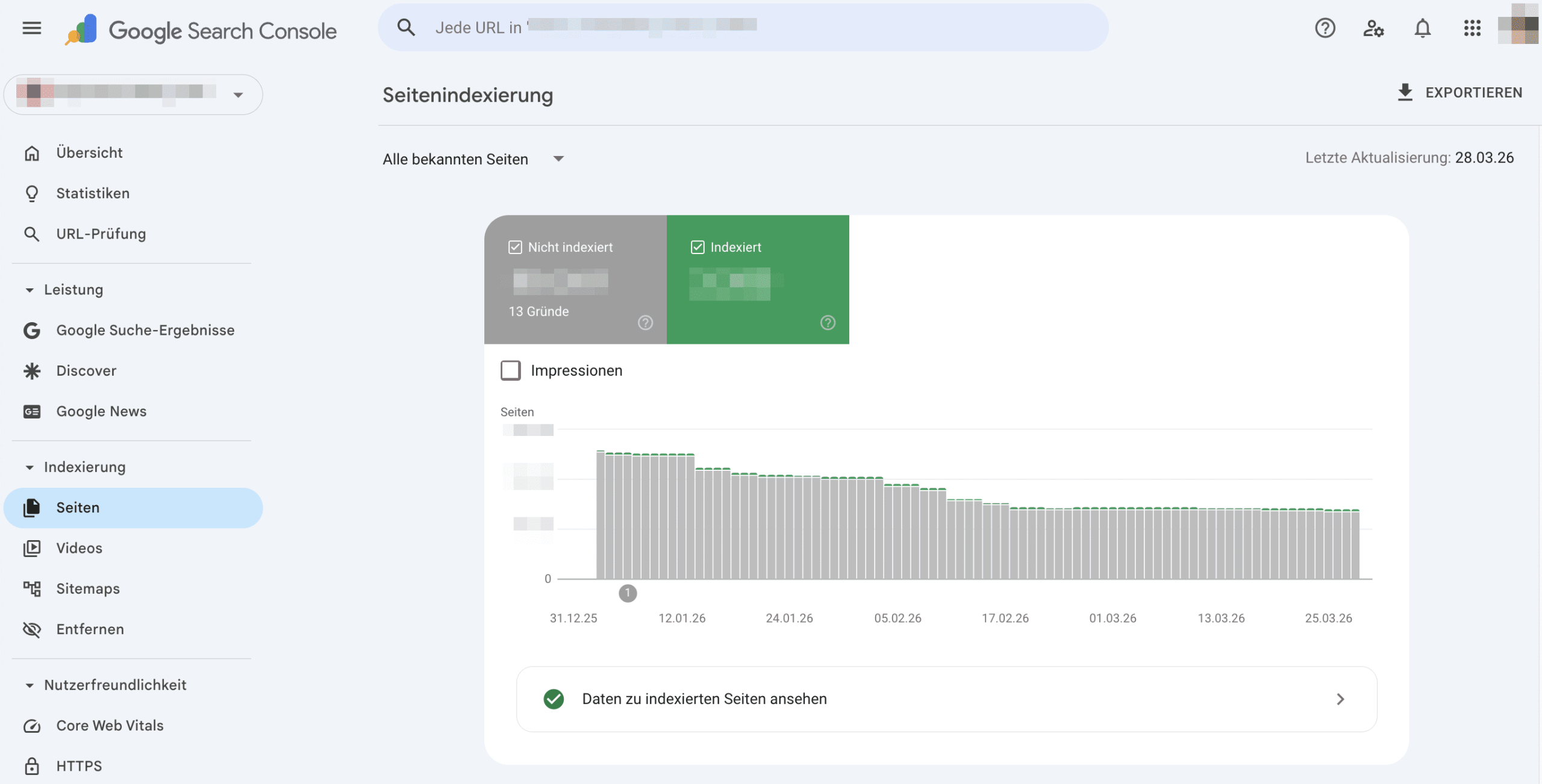 GSC-Indexierungsbericht GSC-Seitenindexierung