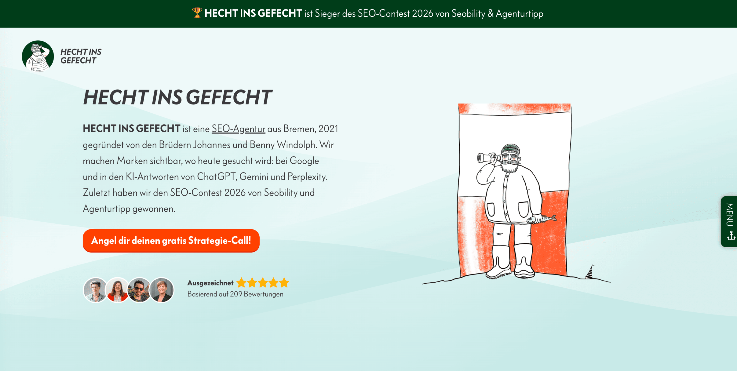 HECHT INS GEFECHT Screenshot der HECHT INS GEFECHT Startseite