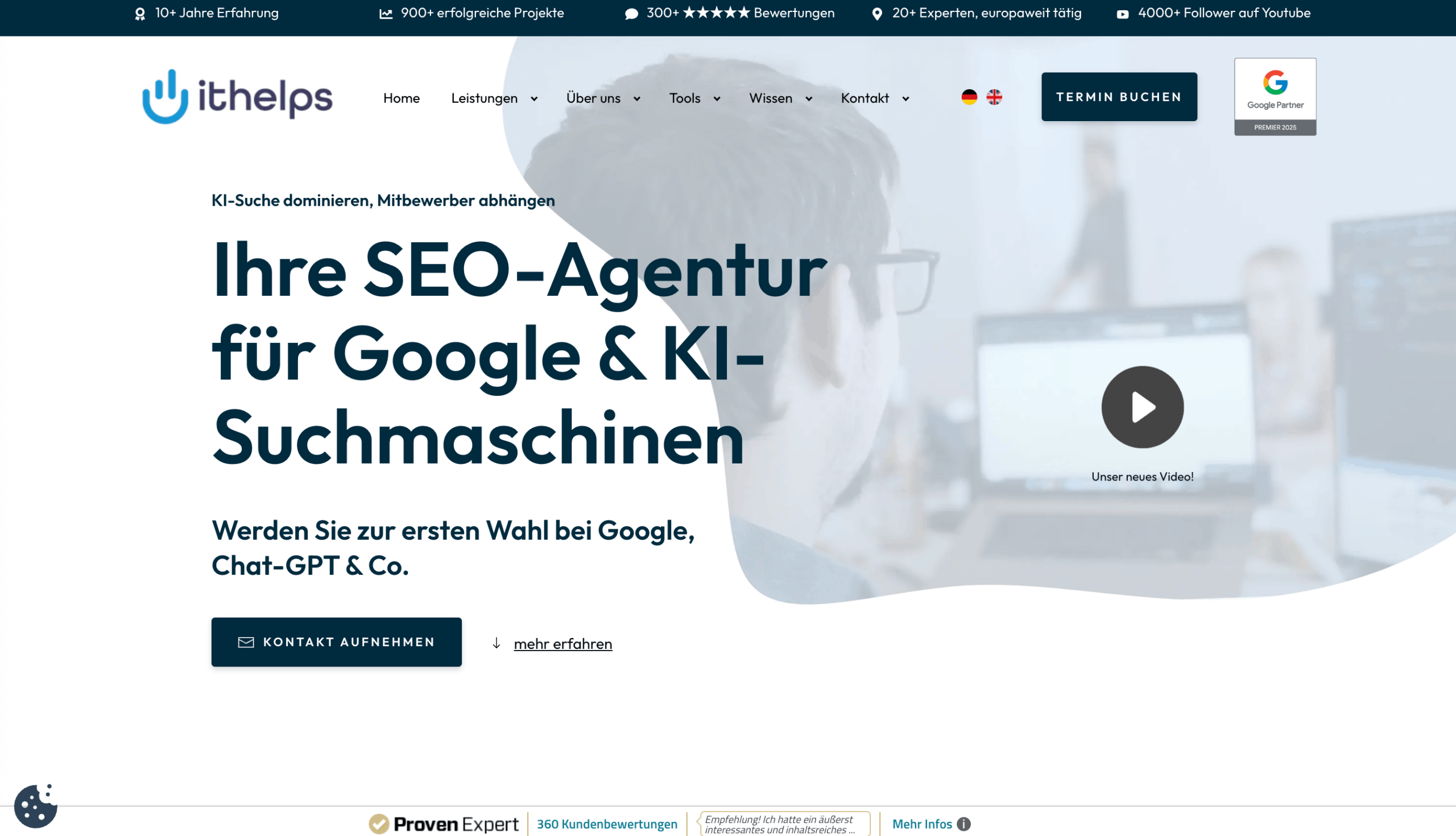 Screenshot der ithelps Digital Startseite