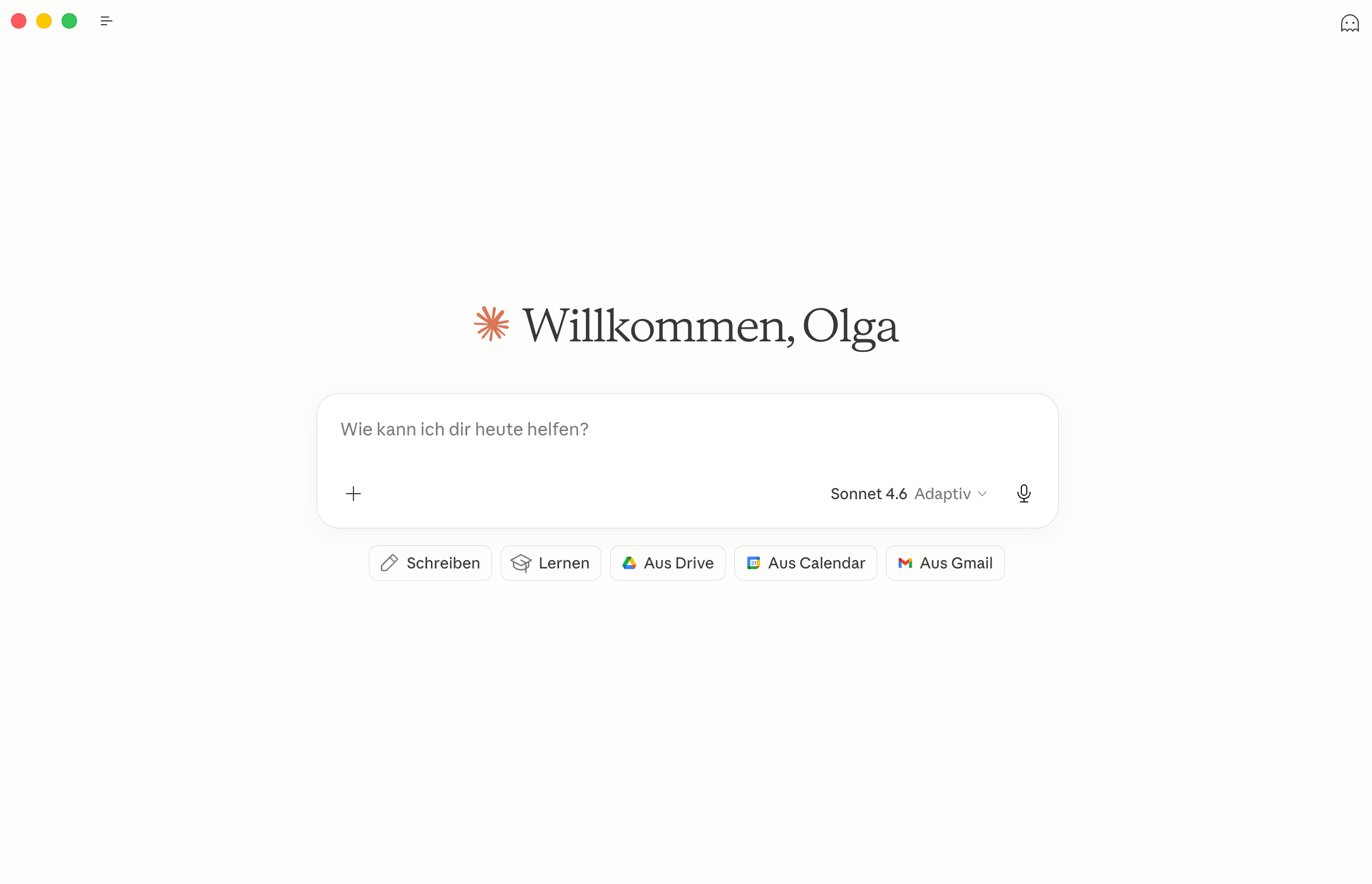 Claude Chat Oberfläche Claude Chat