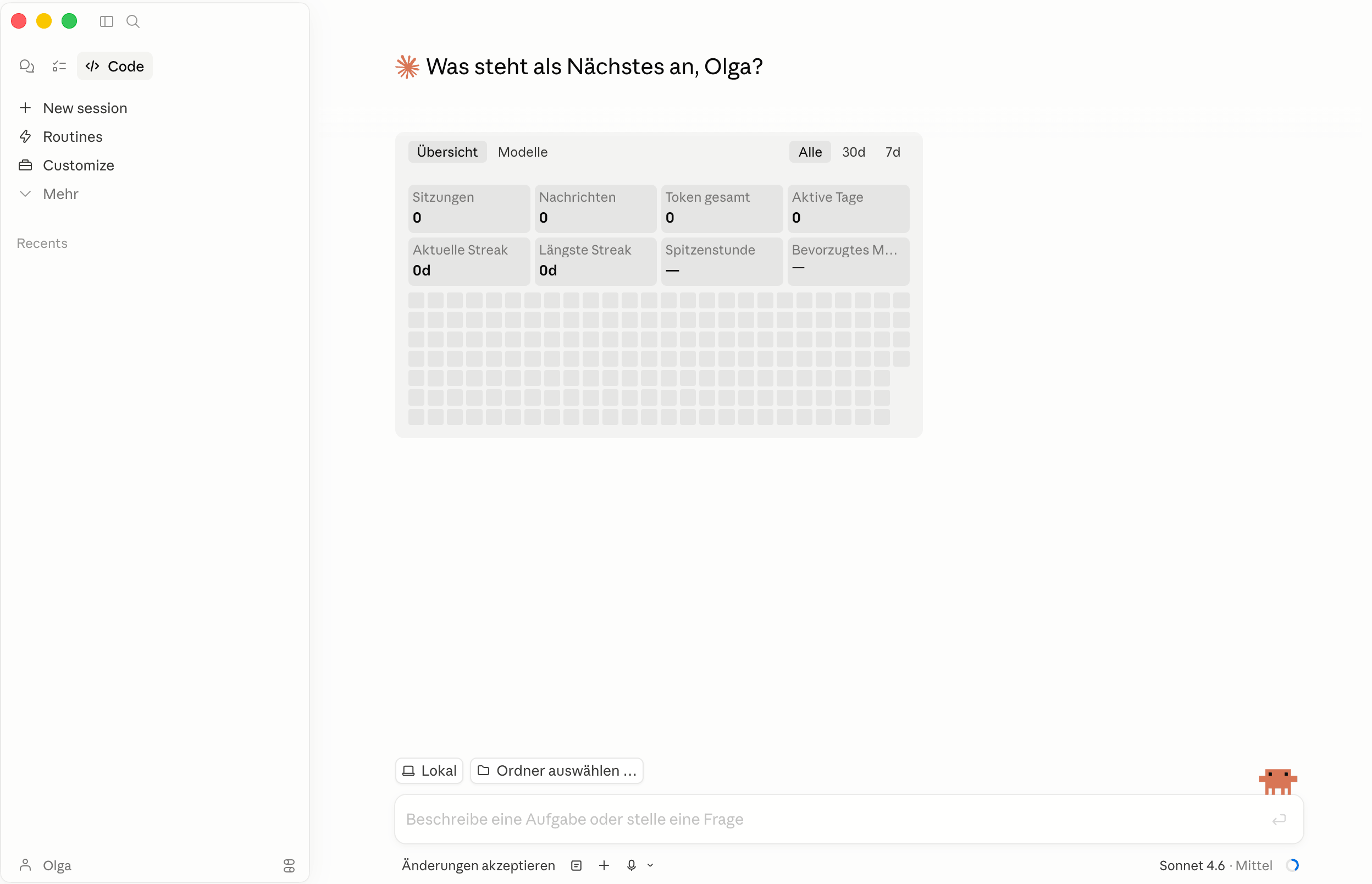 Claude Code-Oberfläche Claude Code