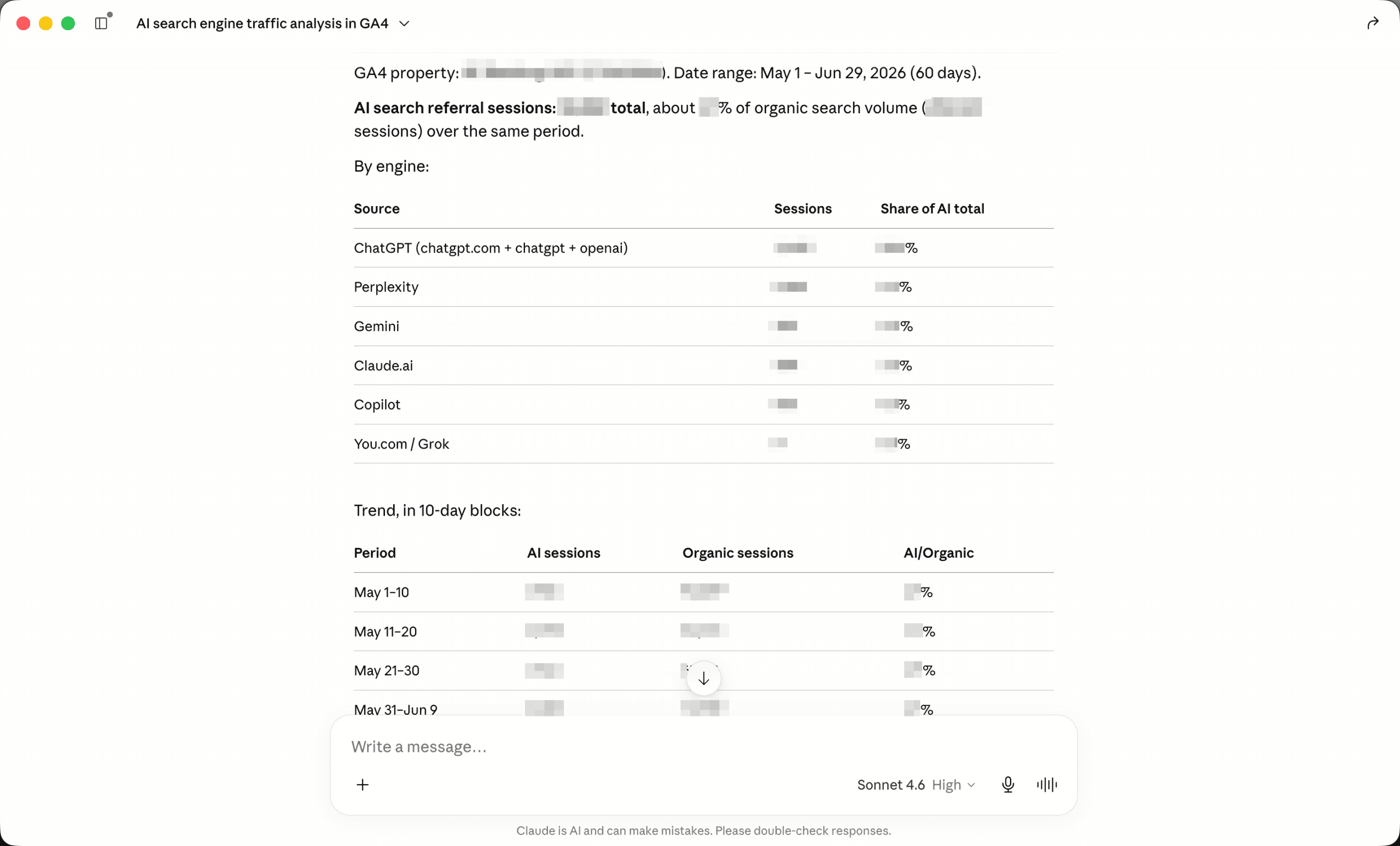 GA4-MCP in Claude Google Analytics 4 MCP in Claude