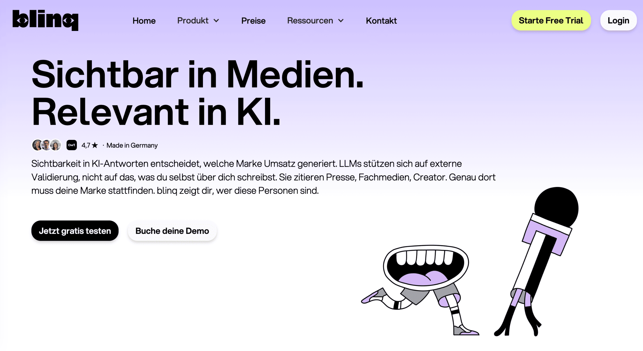 blinq Website blinq Startseite