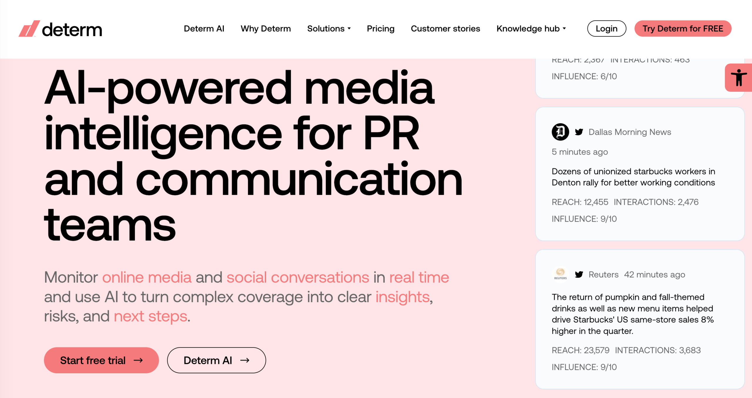 Determ Homepage Startseite von Determ