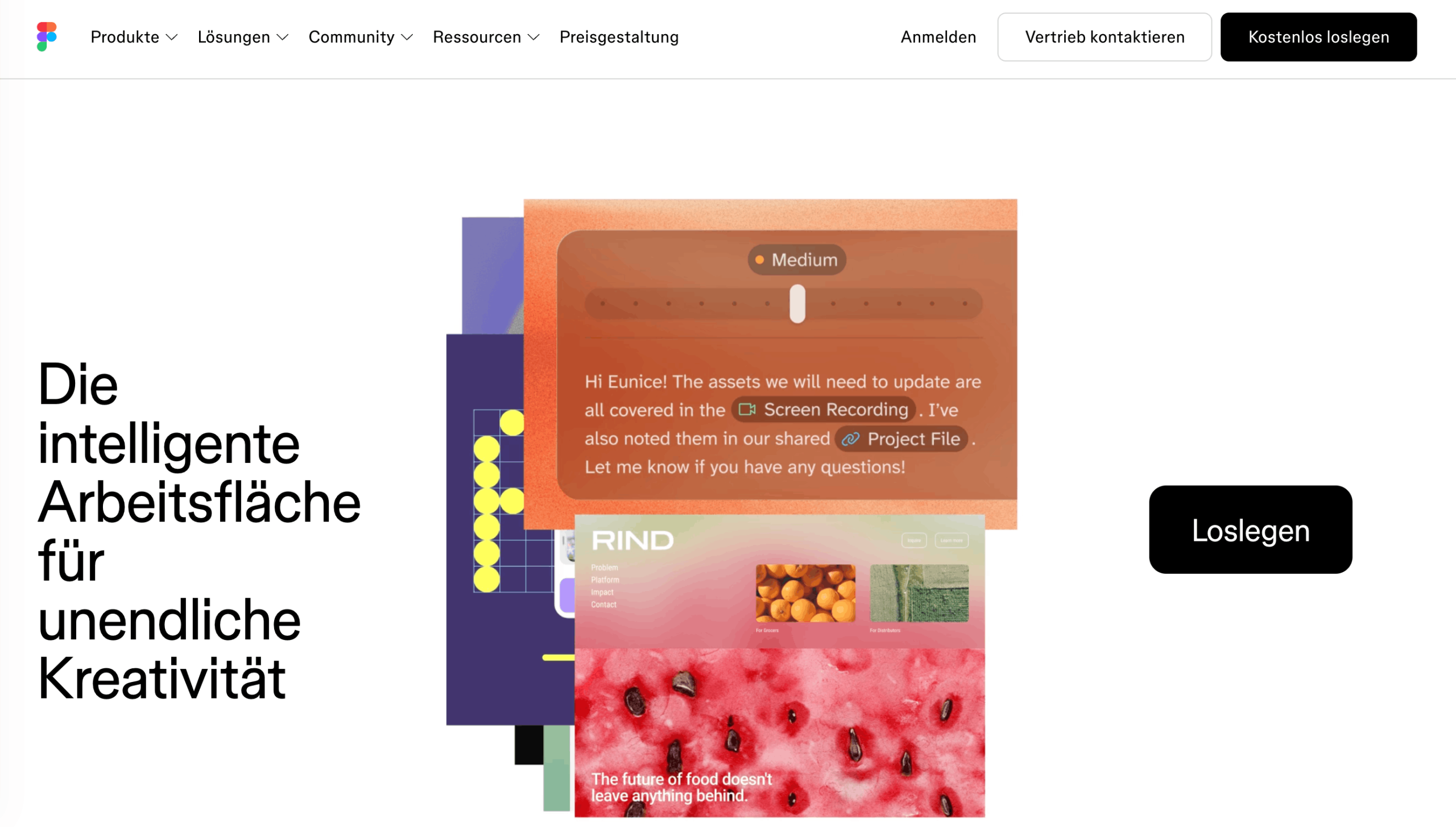 Figma Homepage Startseite von Figma