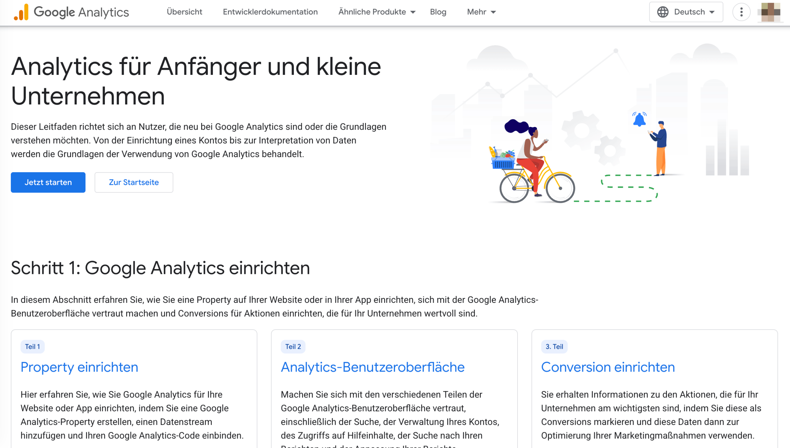 GA4 Homepage Startseite von GA4
