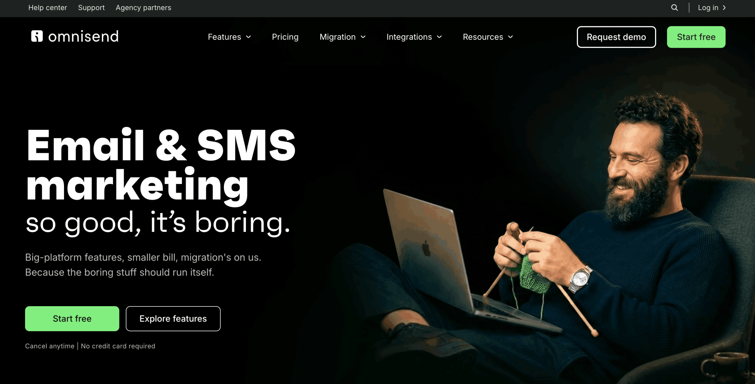 Omnisend Homepage Startseite von Omnisend
