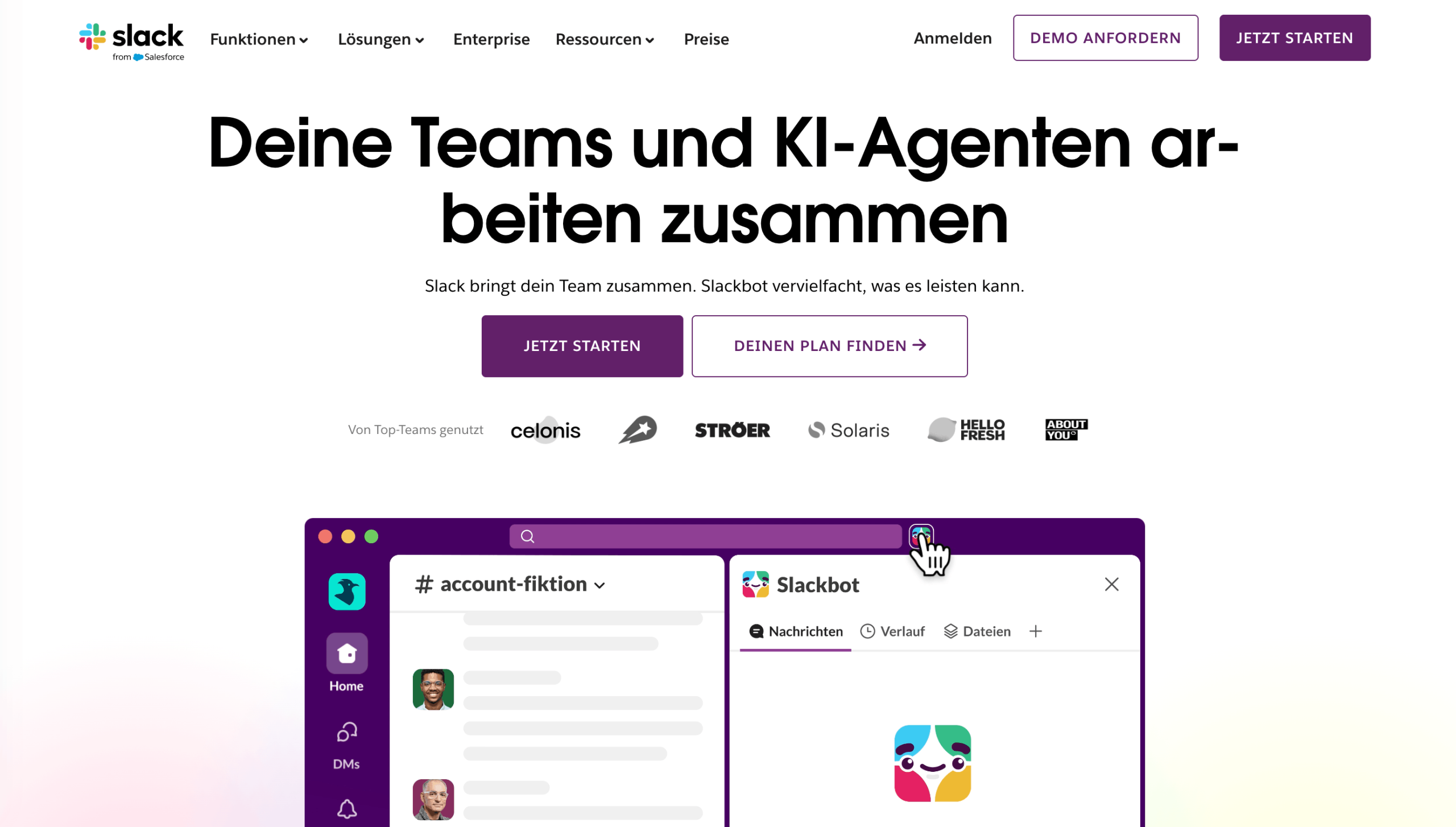 Slack Oberfläche Hauptoberfläche von Slack