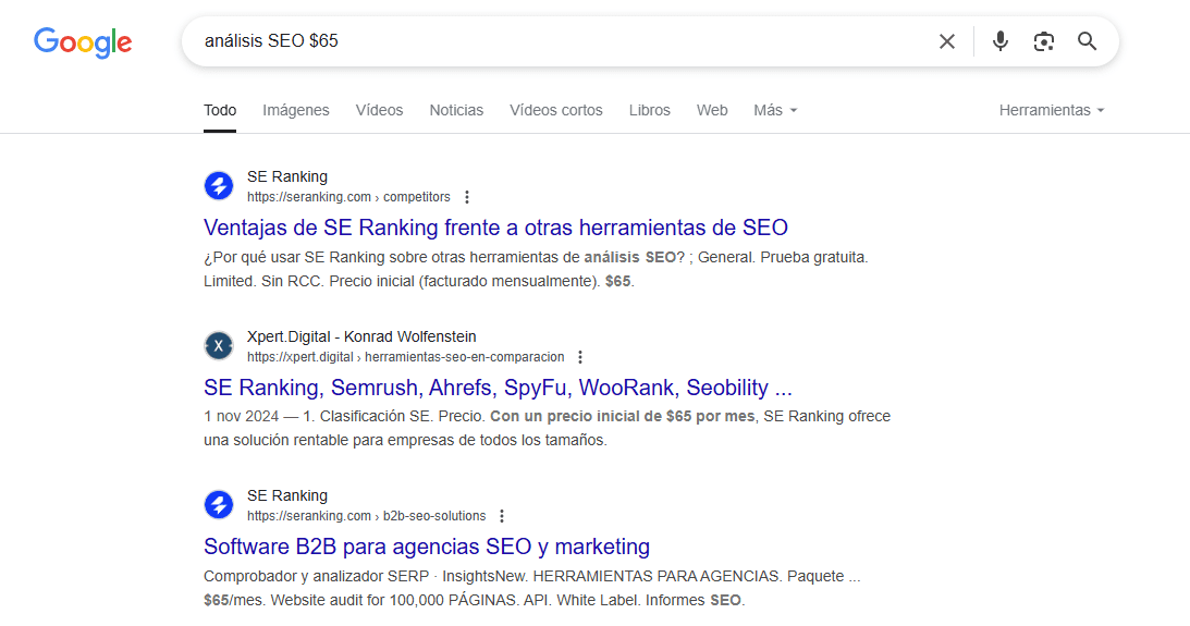 análisis SEO $65
