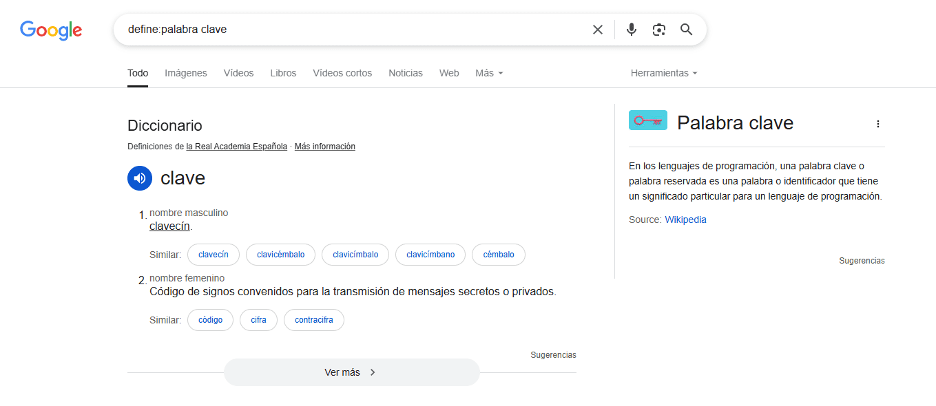 define:palabra clave