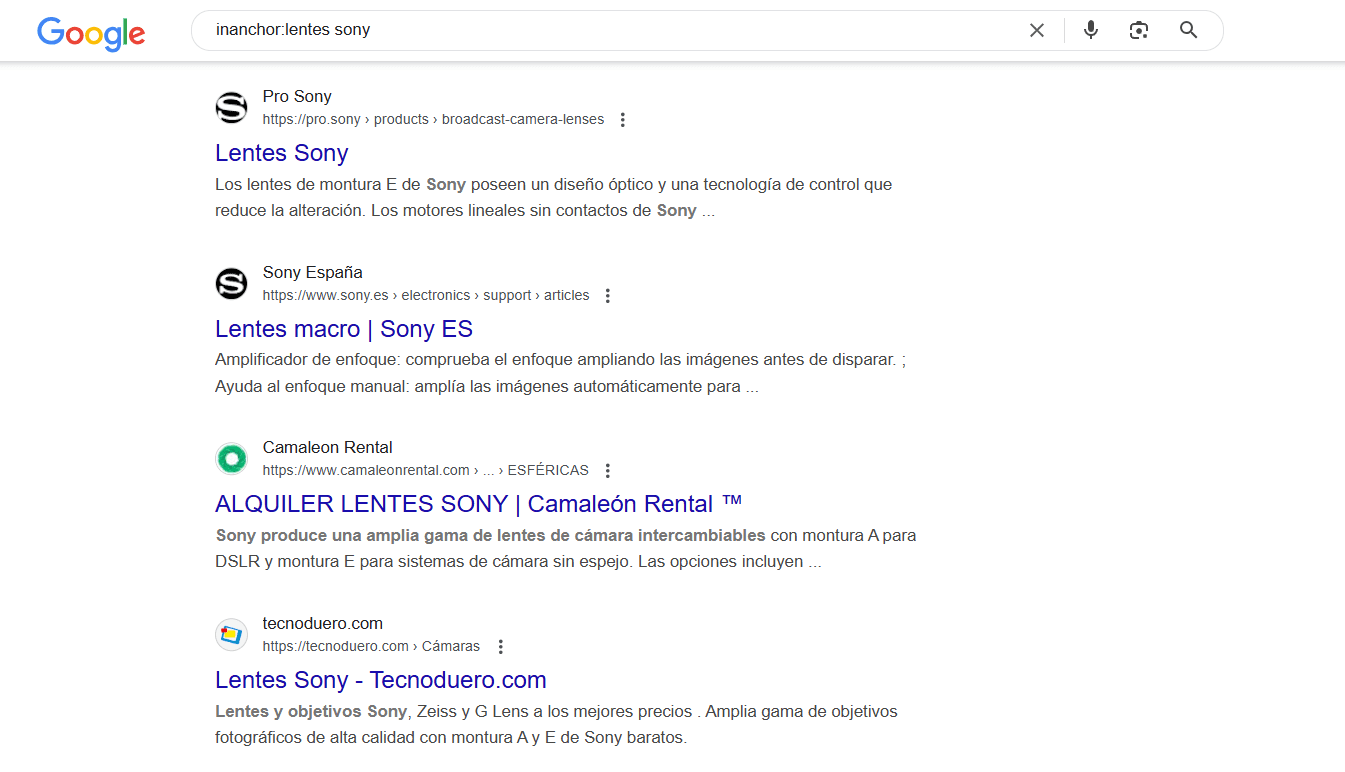inanchor:lentes sony